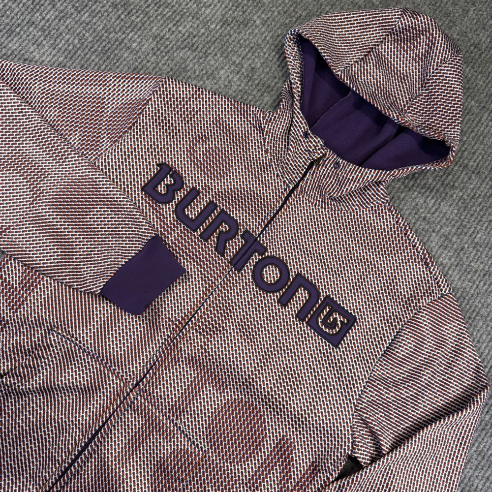 Burton Colombo DRYRIDE Hoodie Mens M Purple Fleece Spellout Snowboard 13617